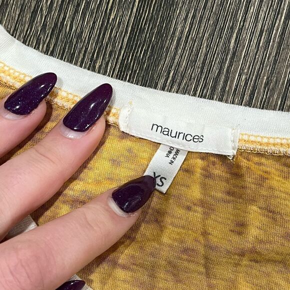 Maurices Short Sleeve T-Shirt This Ain't My First Rodeo Print Yellow White XS - Picture 2 of 4